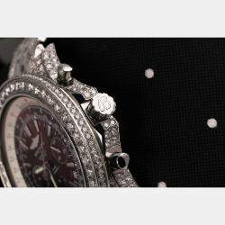 Breitling Customised 20.00CT Diamond Stainless Steel Bentley A25362 Automatic Men's Wristwatch 48mm