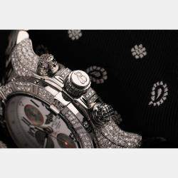Breitling Silver 11.00CT Diamond Stainless Steel Avenger A13370 Automatic Men's Wristwatch 48mm