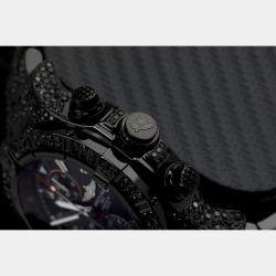 Breitling Customised Black Diamond Stainless Steel Super Avenger A13370 Automatic Men's Wristwatch 48 mm