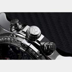 Breitling Customised Black MOP Diamond Stainless Steel Super Avenger A13370 Automatic Men's Wristwatch 48 mm