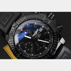Breitling Customised Black Stainless Steel Super Avenger Automatic Men's Wristwatch 48 mm