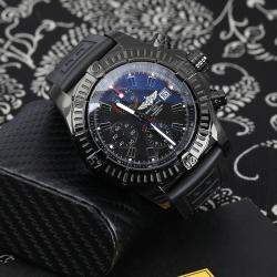 Breitling Customised Black Stainless Steel Super Avenger Automatic Men's Wristwatch 48 mm