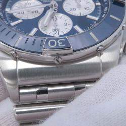 Breitling Blue Stainless Steel Super Chronomat AB0136161C1A1/AB0136 Automatic Men's Wristwatch 44 mm