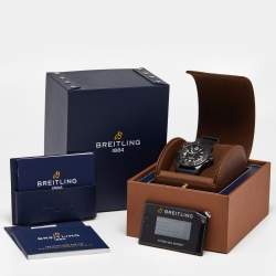 Breitling Black PVD Coated Stainless Steel Rubber Superocen II M17368B71B1S1 Men's Wristwatch 46 mm