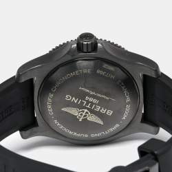 Breitling Black PVD Coated Stainless Steel Rubber Superocen II M17368B71B1S1 Men's Wristwatch 46 mm
