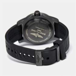 Breitling Black PVD Coated Stainless Steel Rubber Superocen II M17368B71B1S1 Men's Wristwatch 46 mm