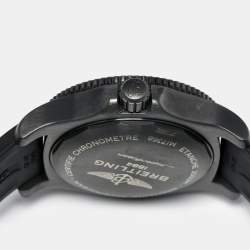 Breitling Black PVD Coated Stainless Steel Rubber Superocen II M17368B71B1S1 Men's Wristwatch 46 mm