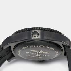 Breitling Black PVD Coated Stainless Steel Rubber Superocen II M17368B71B1S1 Men's Wristwatch 46 mm