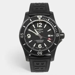 Breitling Black PVD Coated Stainless Steel Rubber Superocen II M17368B71B1S1 Men's Wristwatch 46 mm