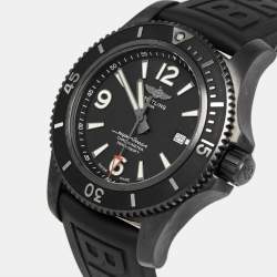 Breitling Black PVD Coated Stainless Steel Rubber Superocen II M17368B71B1S1 Men's Wristwatch 46 mm