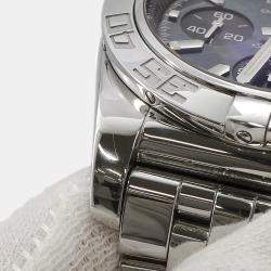 Breitling Black MOP Stainless Steel Chronomat AB01114K/BD34 Automatic Chronograph Men's Wristwatch 44 mm
