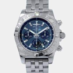 Breitling Black MOP Stainless Steel Chronomat AB01114K/BD34 Automatic Chronograph Men's Wristwatch 44 mm