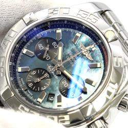 Breitling Black MOP Stainless Steel Chronomat AB01114K/BD34 Automatic Chronograph Men's Wristwatch 44 mm