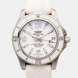 Breitling White Stainless Steel Superocean Automatic Men's Wristwatch 36 mm