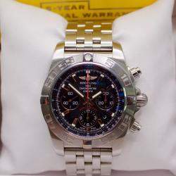 Breitling Black Stainless Steel Chronomat Automatic Chronograph Men's Wristwatch 44 mm