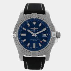 Breitling Blue Stainless Steel Avenger A17318 Automatic Men's Wristwatch 43 mm