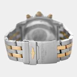 Breitling Black 18k Yellow Gold Stainless Steel Chronomat CB0110 Automatic Men's Wristwatch 44 mm