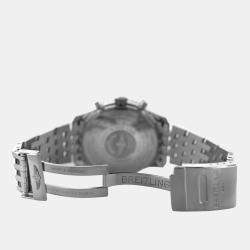Breitling Black Stainless Steel Navitimer A24322 Automatic Men's Wristwatch 46 mm