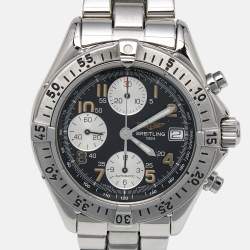 Pre Owned Breitling Black Stainless Steel Colt Chronograph Automatic A13035.1 Men's Wristwatch 42 mm
