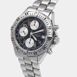 Pre Owned Breitling Black Stainless Steel Colt Chronograph Automatic A13035.1 Men's Wristwatch 42 mm