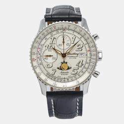 Breitling Montbrillant A43030 White Dial Stainless Steel Automatic Men's Wristwatch 41 mm