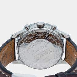 Breitling White Stainless Steel Montbrillant A21330 Automatic Men's Wristwatch 43mm