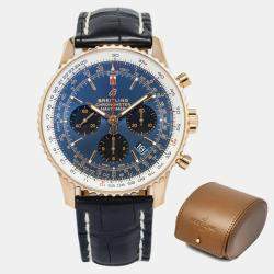 Breitling Navitimer RB0121211C1P2 Automatic Blue 18K Rose Gold Men's Wristwatch 43mm