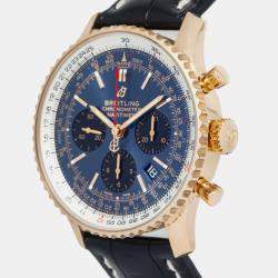 Breitling Navitimer RB0121211C1P2 Automatic Blue 18K Rose Gold Men's Wristwatch 43mm