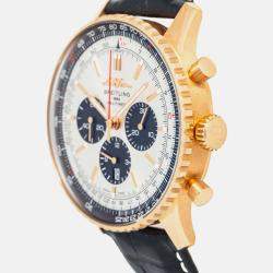 Breitling Navitimer RB0137 Automatic White 18K Rose Gold Men's Wristwatch 46 mm