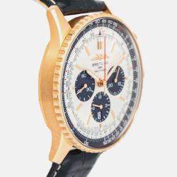 Breitling Navitimer RB0137 Automatic White 18K Rose Gold Men's Wristwatch 46 mm