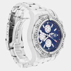 Pre Owned Breitling Super Avenger II A13371111C1A1 Automatic Blue Stainless Steel Men's Wristwatch 48 mm