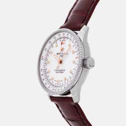 Pre Owned Breitling Navitimer A17395211A1P1 Automatic White Stainless Steel Women’s Wristwatch 35mm