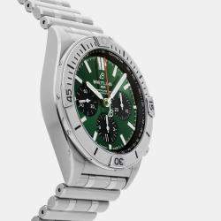 Pre Owned Breitling Chronomat B01 AB0134101L1A1 Automatic Green Stainless Steel Men’s Wristwatch 42mm