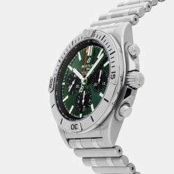 Pre Owned Breitling Chronomat B01 AB0134101L1A1 Automatic Green Stainless Steel Men’s Wristwatch 42mm