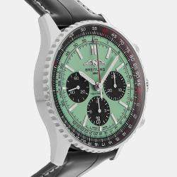 Pre Owned Pre-Owned Breitling Navitimer AB0138241L1P1 Automatic Green Men's Wristwatch 43 mm