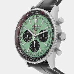 Pre Owned Pre-Owned Breitling Navitimer AB0138241L1P1 Automatic Green Men's Wristwatch 43 mm