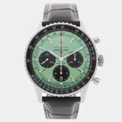 Pre Owned Pre-Owned Breitling Navitimer AB0138241L1P1 Automatic Green Men's Wristwatch 43 mm