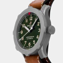 Pre Owned Pre-Owned Breitling Aviator Super 8 B20 EB2040101L1X1 Automatic Green Titanium Men's Wristwatch 46 mm