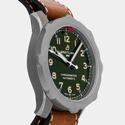 Pre Owned Pre-Owned Breitling Aviator Super 8 B20 EB2040101L1X1 Automatic Green Titanium Men's Wristwatch 46 mm