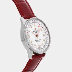 Pre Owned Breitling Navitimer A17395211A1P5 Automatic White MOP Stainless Steel Women’s Wristwatch 35 mm