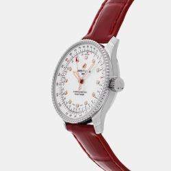 Pre Owned Breitling Navitimer A17395211A1P5 Automatic White MOP Stainless Steel Women’s Wristwatch 35 mm