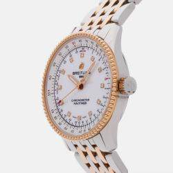 Pre Owned Breitling Navitimer U17395211A1U1 Automatic White MOP Stainless Steel 18k Rose Gold Women’s Wristwatch 35 mm