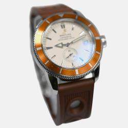 Pre Owned Breitling Superocean Heritage A37320 Automatic Cream Stainless Steel Men's Wristwatch 38 mm