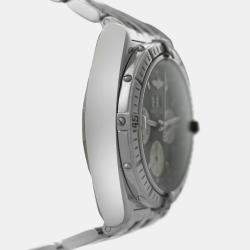 Pre Owned Breitling Crosswind A43355 Automatic Black Stainless Steel Men's Wristwatch 44 mm