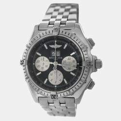 Pre Owned Breitling Crosswind A43355 Automatic Black Stainless Steel Men's Wristwatch 44 mm