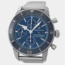 Pre Owned Breitling Superocean A13313 Automatic Blue Stainless Steel Men's Wristwatch 44 mm