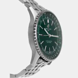 Pre Owned Breitling Navitimer A17329 Automatic Green Stainless Steel Men's Wristwatch 41 mm