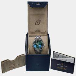 Pre Owned Breitling Navitimer A17329 Automatic Green Stainless Steel Men's Wristwatch 41 mm