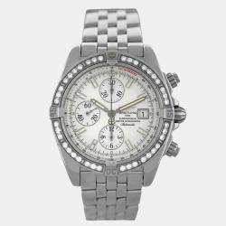 Pre Owned Breitling Chronomat A1335653 Automatic White Stainless Steel Men's Wristwatch 44 mm