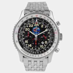 Pre Owned Breitling Navitimer Cosmonaute Porco Rosso A22322 Automatic Black Stainless Steel Men's Wristwatch 41 mm